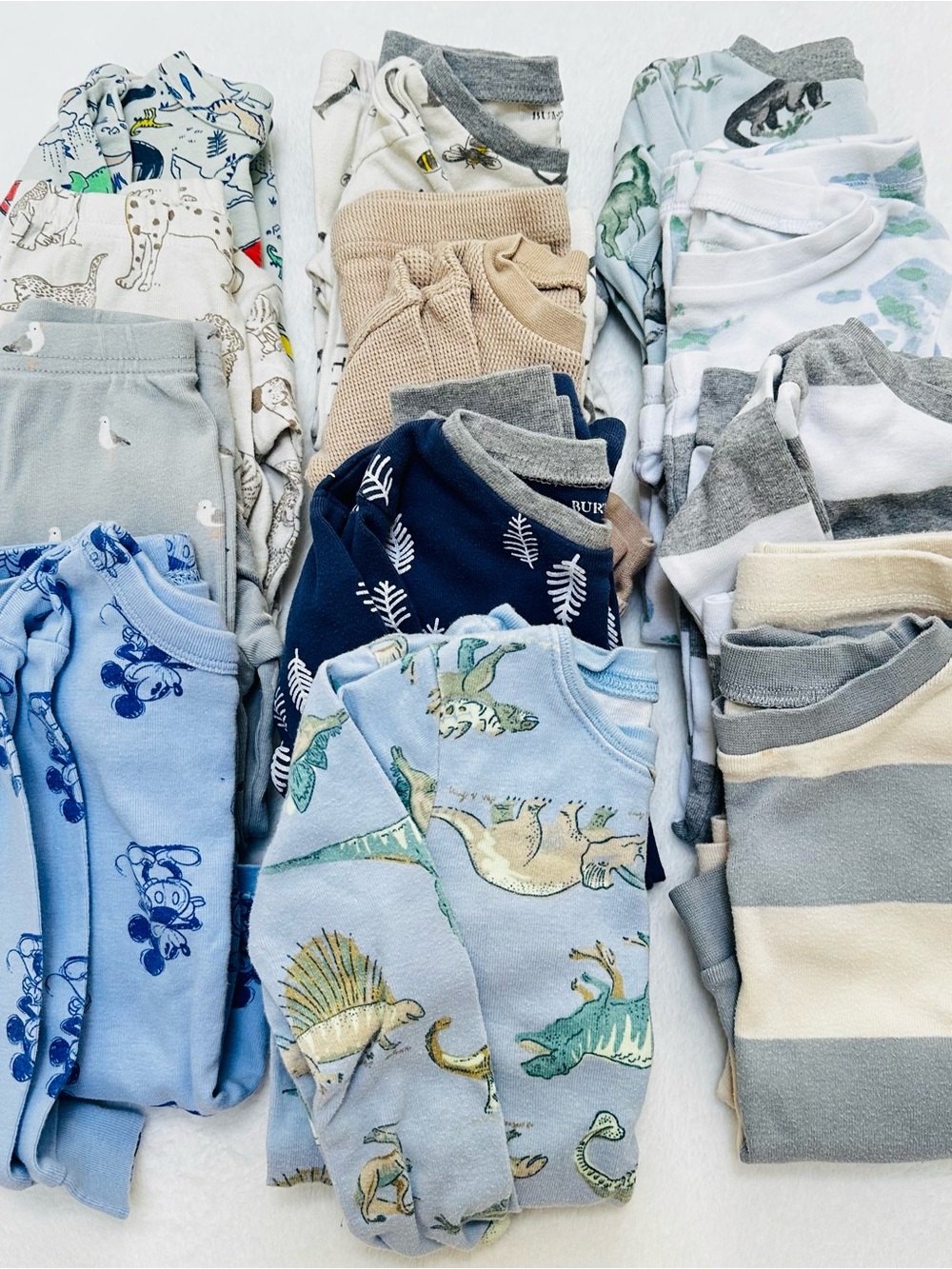 Organic Cotton Toddler Boy Pajama Lot /Bundle 12 sets Long Sleeve Burts Bees Gap
